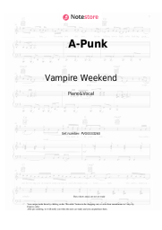 Sheet music, chords Vampire Weekend - A-Punk