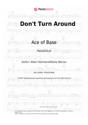 Sheet music, chords Ace of Base - Don't Turn Around