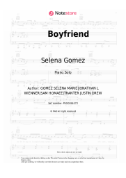 Sheet music, chords Selena Gomez - Boyfriend