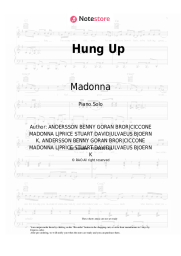 Sheet music, chords Madonna - Hung Up