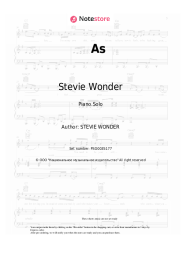Sheet music, chords Stevie Wonder - As