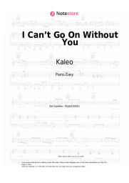 Sheet music, chords Kaleo - I Can’t Go On Without You