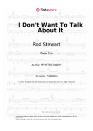 Sheet music, chords Rod Stewart - I Don't Want To Talk About It