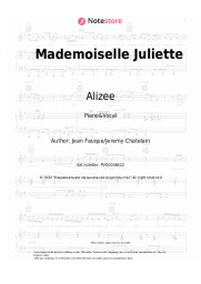 Sheet music, chords Alizee - Mademoiselle Juliette