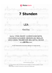 Sheet music, chords Lea, Capital Bra - 7 Stunden