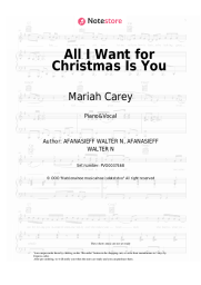 Sheet music, chords Mariah Carey - All I Want for Christmas Is You