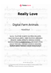 Sheet music, chords KSI, Craig David, Digital Farm Animals - Really Love