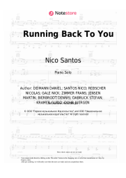 Sheet music, chords Martin Jensen, Alle Farben, Nico Santos - Running Back To You