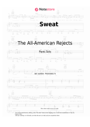 Sheet music, chords The All-American Rejects - Sweat