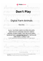 Sheet music, chords Anne-Marie, KSI, Digital Farm Animals - Don't Play