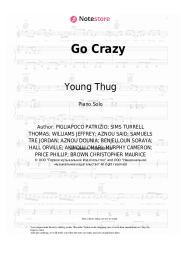 Sheet music, chords Chris Brown, Young Thug - Go Crazy