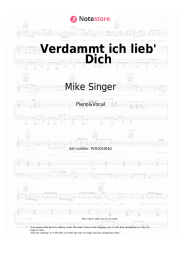 Sheet music, chords Mike Singer - Verdammt ich lieb' Dich