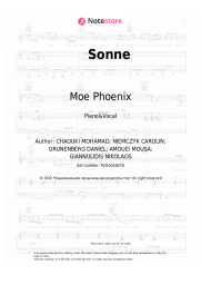 Sheet music, chords Glasperlenspiel, Moe Phoenix - Sonne