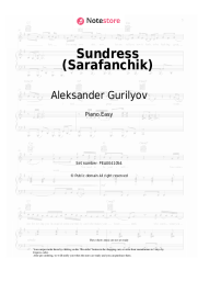 Sheet music, chords Aleksander Gurilyov - Sundress (Sarafanchik)