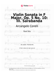 Sheet music, chords Arcangelo Corelli - Violin Sonata in F Major, Op. 5 No. 10: III. Sarabanda