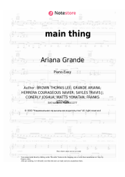 Sheet music, chords Ariana Grande - main thing