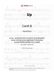 Sheet music, chords Cardi B - Up