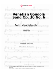 Sheet music, chords Felix Mendelssohn - Venetian Gondola Song Op. 30 No. 6