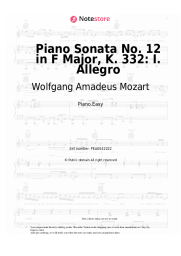 undefined Wolfgang Amadeus Mozart - Piano Sonata No. 12 in F Major, K. 332: I. Allegro