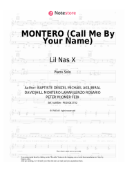 Sheet music, chords Lil Nas X - MONTERO (Call Me By Your Name)