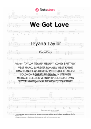 Sheet music, chords Teyana Taylor - We Got Love
