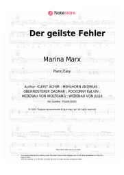 Sheet music, chords Marina Marx - Der geilste Fehler