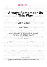 Sheet music, chords Lady Gaga - Always Remember Us This Way