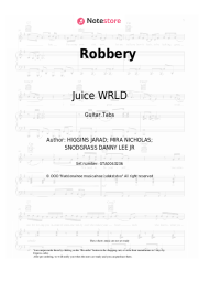 Sheet music, chords Juice WRLD - Robbery