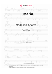Sheet music, chords Modestia Aparte - Maria