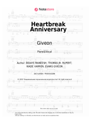 Sheet music, chords Giveon - Heartbreak Anniversary