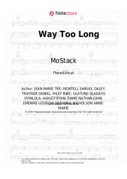 Sheet music, chords Nathan Dawe, Anne-Marie, MoStack - Way Too Long