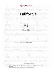 Sheet music, chords Allj - California