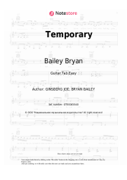 Sheet music, chords Bailey Bryan - Temporary