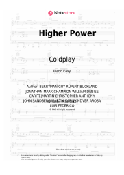 Sheet music, chords Coldplay - Higher Power