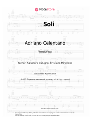 Sheet music, chords Adriano Celentano - Soli