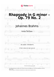 Sheet music, chords Johannes Brahms - Rhapsody in G minor – Op. 79 No. 2