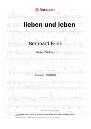 Sheet music, chords Bernhard Brink - lieben und leben