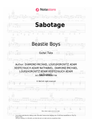 Sheet music, chords Beastie Boys - Sabotage