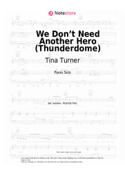 Sheet music, chords Tina Turner - We Don’t Need Another Hero (Thunderdome)