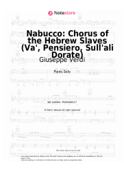 Sheet music, chords Giuseppe Verdi - Nabucco: Chorus of the Hebrew Slaves (Va', Pensiero, Sull'ali Dorate)
