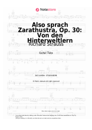 Sheet music, chords Richard Strauss - Also sprach Zarathustra, Op. 30: Von den Hinterweltlern
