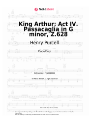 Sheet music, chords Henry Purcell - King Arthur: Act IV. Passacaglia in G minor, Z.628