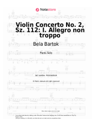 Sheet music, chords Bela Bartok - Violin Concerto No. 2, Sz. 112: I. Allegro non troppo