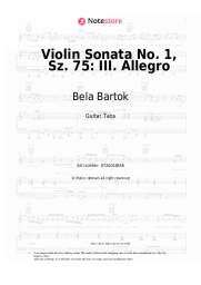 Sheet music, chords Bela Bartok - Violin Sonata No. 1, Sz. 75: III. Allegro