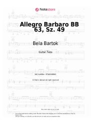 Sheet music, chords Bela Bartok - Allegro Barbaro BB 63, Sz. 49