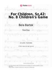 Sheet music, chords Bela Bartok - For Children, Sz.42: No. 8 Children's Game
