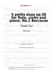 undefined Cesar Cui - 5 petits duos op.56 for flute, violin and piano: No.2 Berceuse