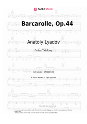 Sheet music, chords Anatoly Lyadov - Barcarolle, Op.44
