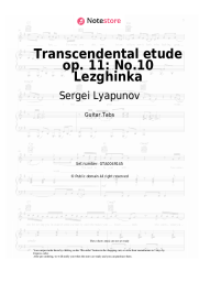 Sheet music, chords Sergei Lyapunov - Transcendental etude op. 11: No.10 Lezghinka