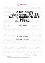 Sheet music, chords Maurice Ravel - Deux Melodies hebraiques, MA 22: No. 1, Kaddisch in C Minor